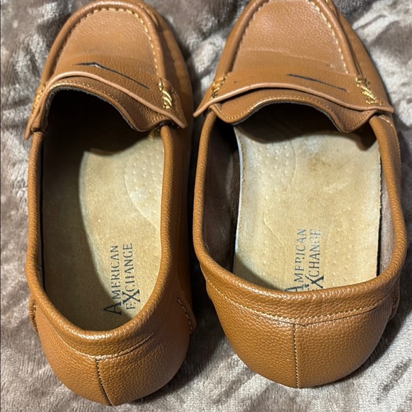 American Exchange Tan Leather Loafers Slip-Ons - Picture 2 of 5